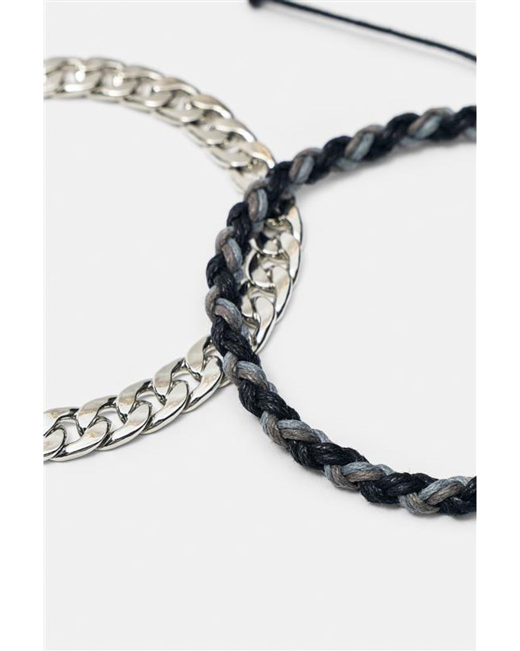 Pull&Bear Black 4-Pack Of Beaded Bracelets for men