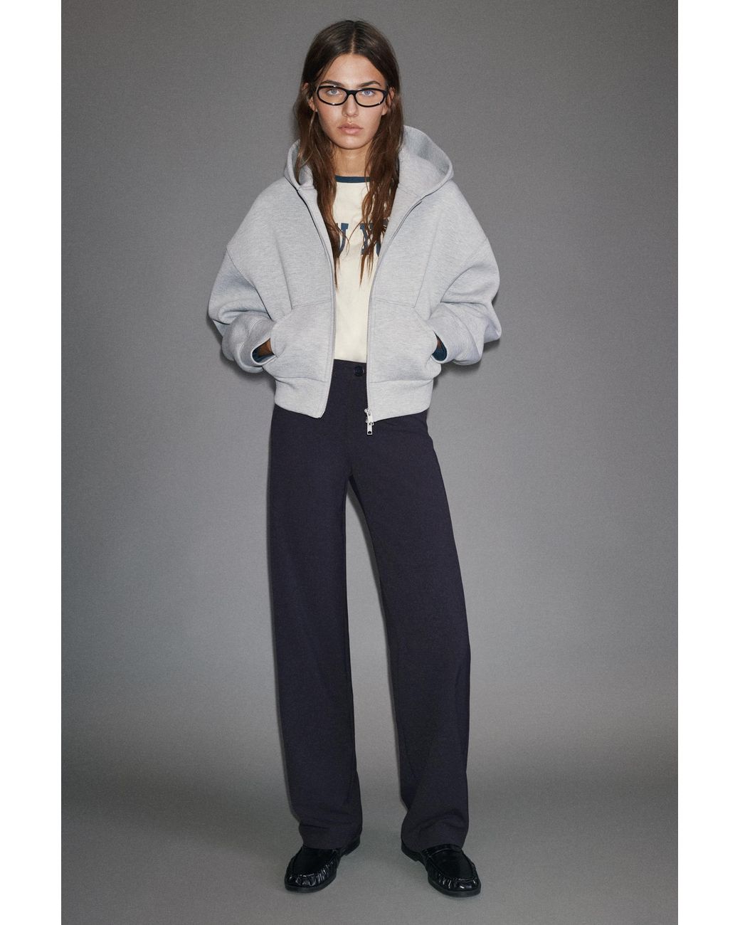 Pull&Bear Blue Slim Fit Straight Smart Trousers