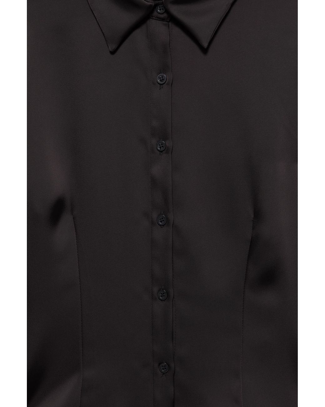 Pull&Bear Black Fitted Satin Shirt