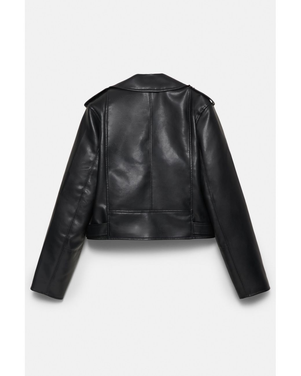 Pull&Bear Black Leather Effect Biker Jacket