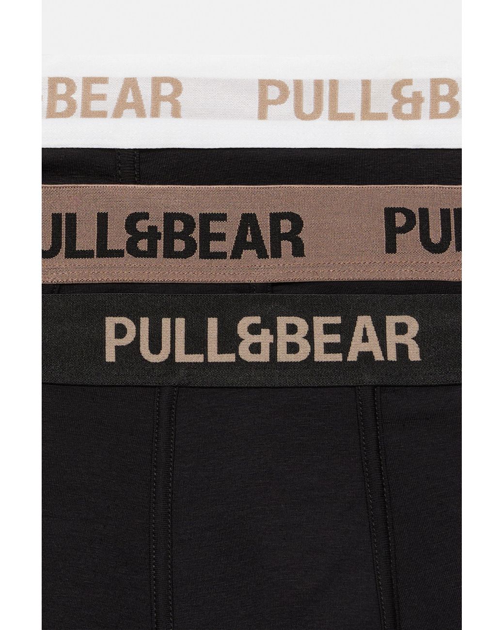 Pull&Bear Black 3-Pack Of Boxers With Logo for men