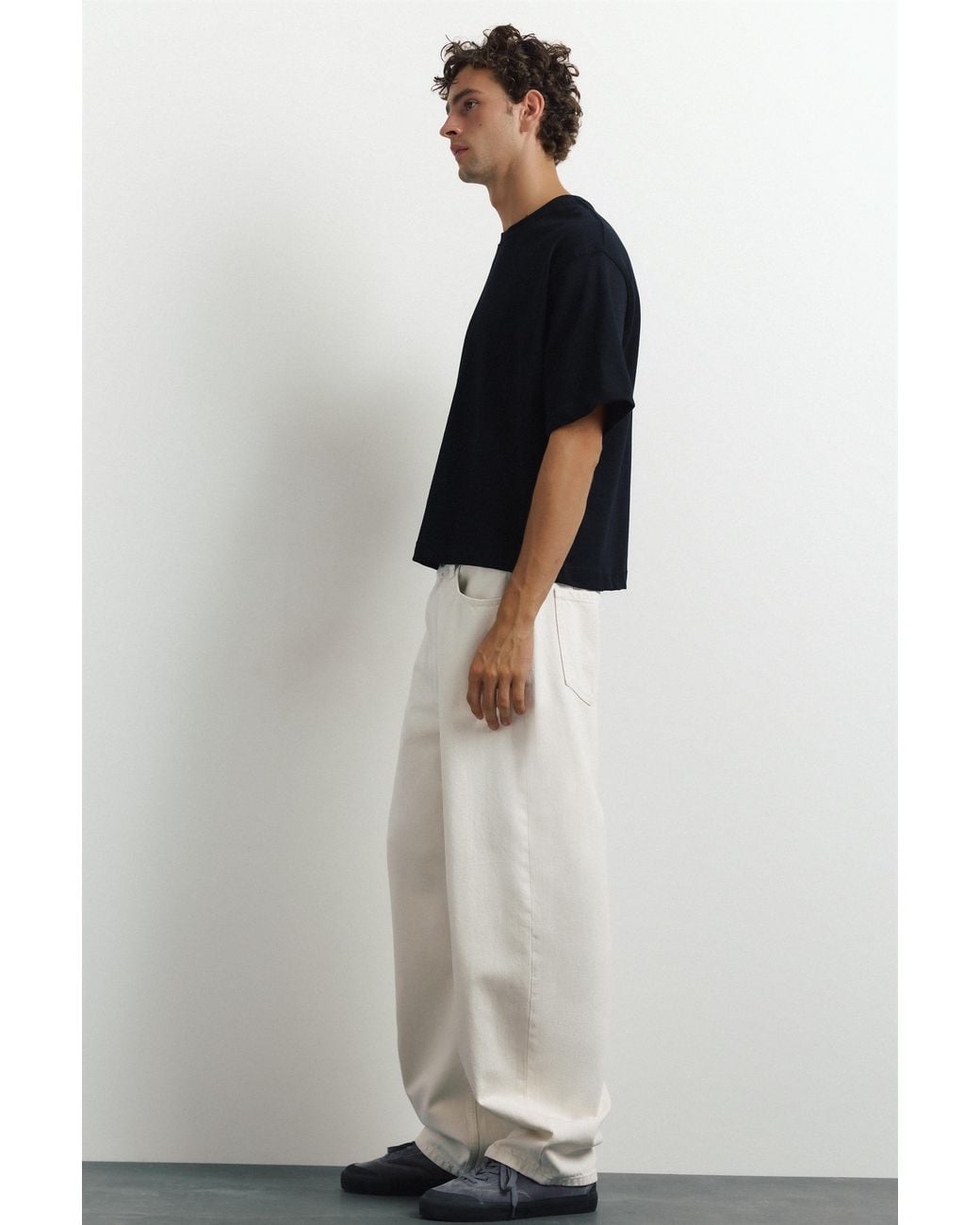 Pull&Bear Baggy Pofmodel Jeans in het White voor heren