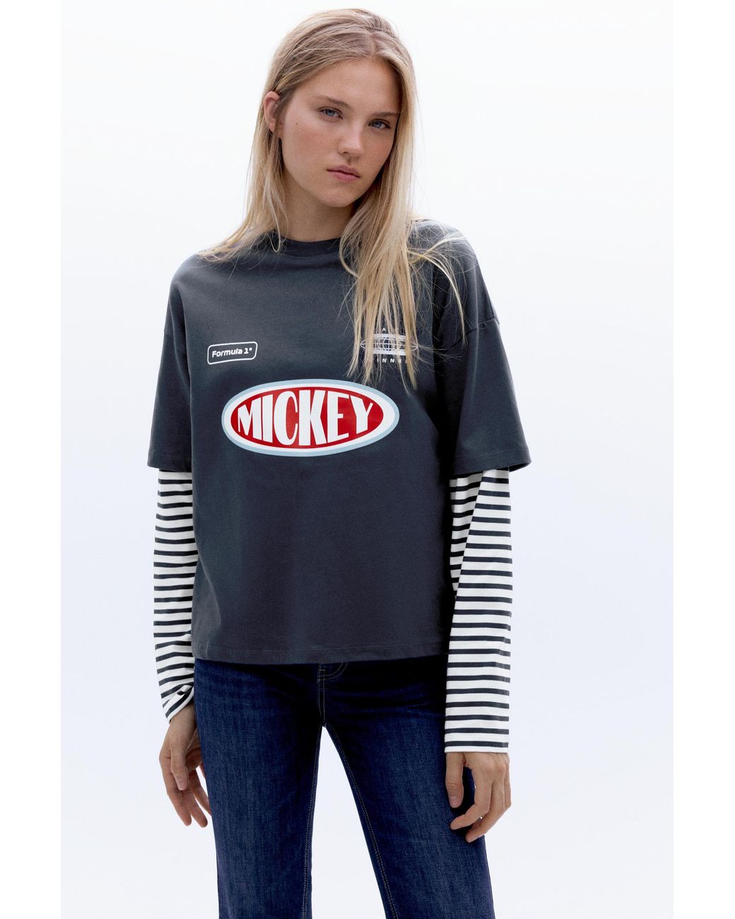 Pull&Bear Blue Disney X F1 Double T-Shirt
