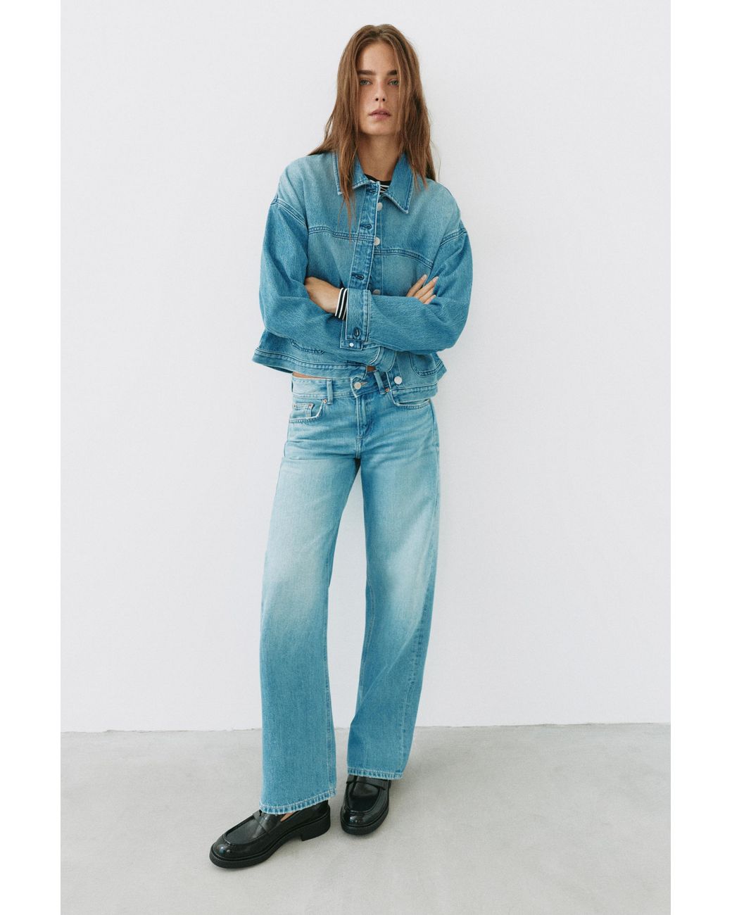 Pull&Bear Blue Boxy Denim Overshirt
