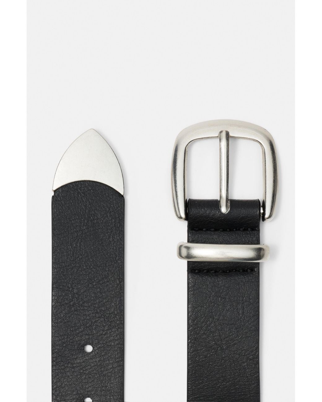 Pull&Bear Black Leather Effect Belt for men