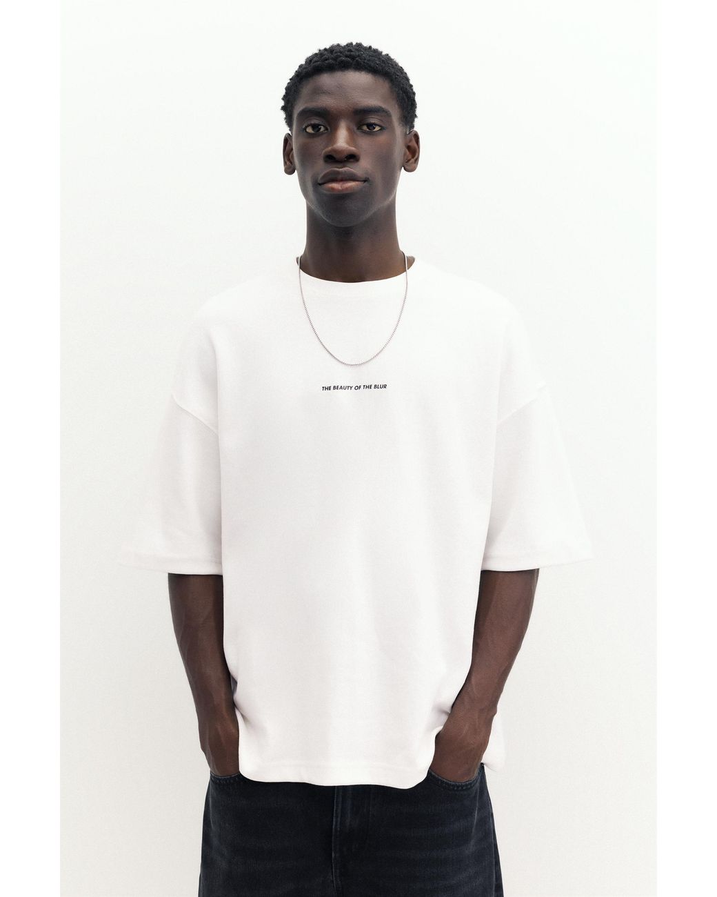 Pull&Bear Interlock T-Shirt Met Fotoprint in het White voor heren