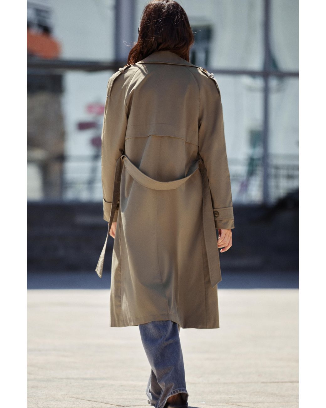 Pull&Bear Gray Basic Trench Coat