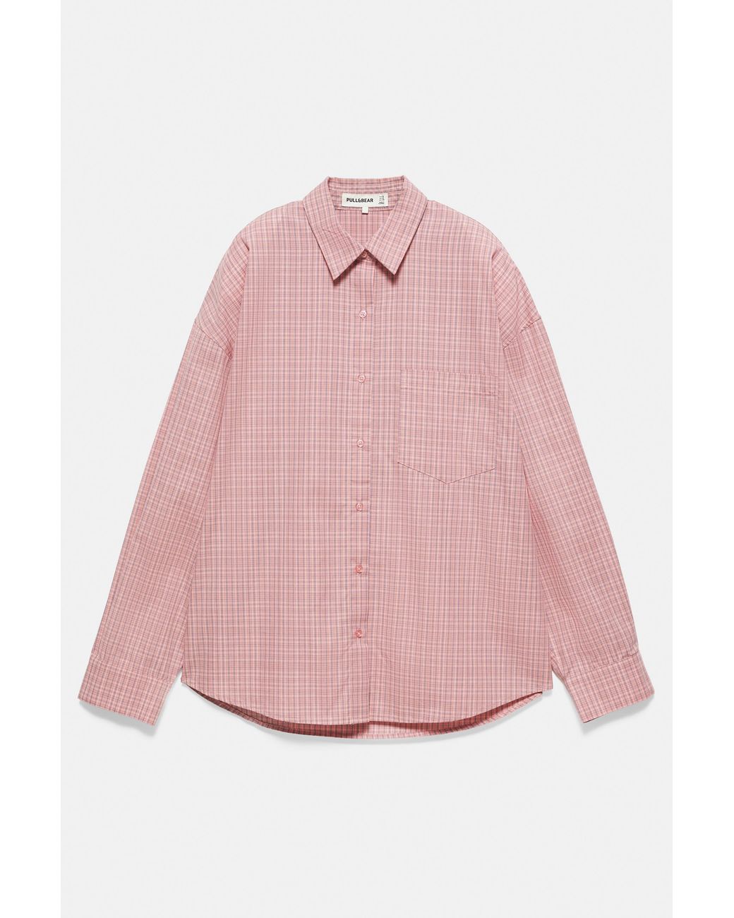 Pull&Bear Pink Check Shirt With Pocket