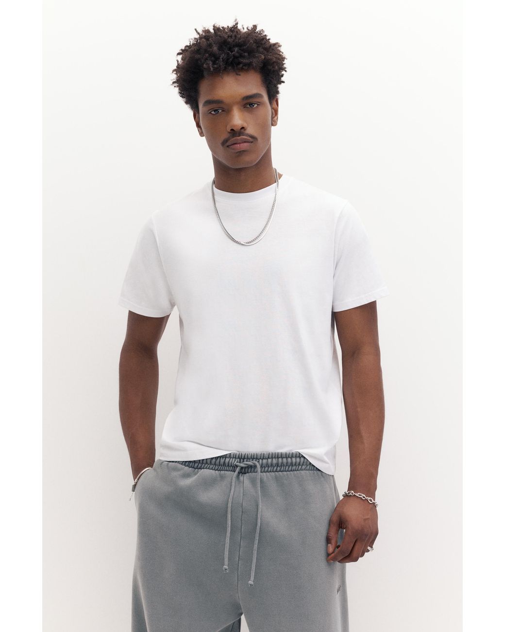 Maglietta Basic di Pull&Bear in White da Uomo