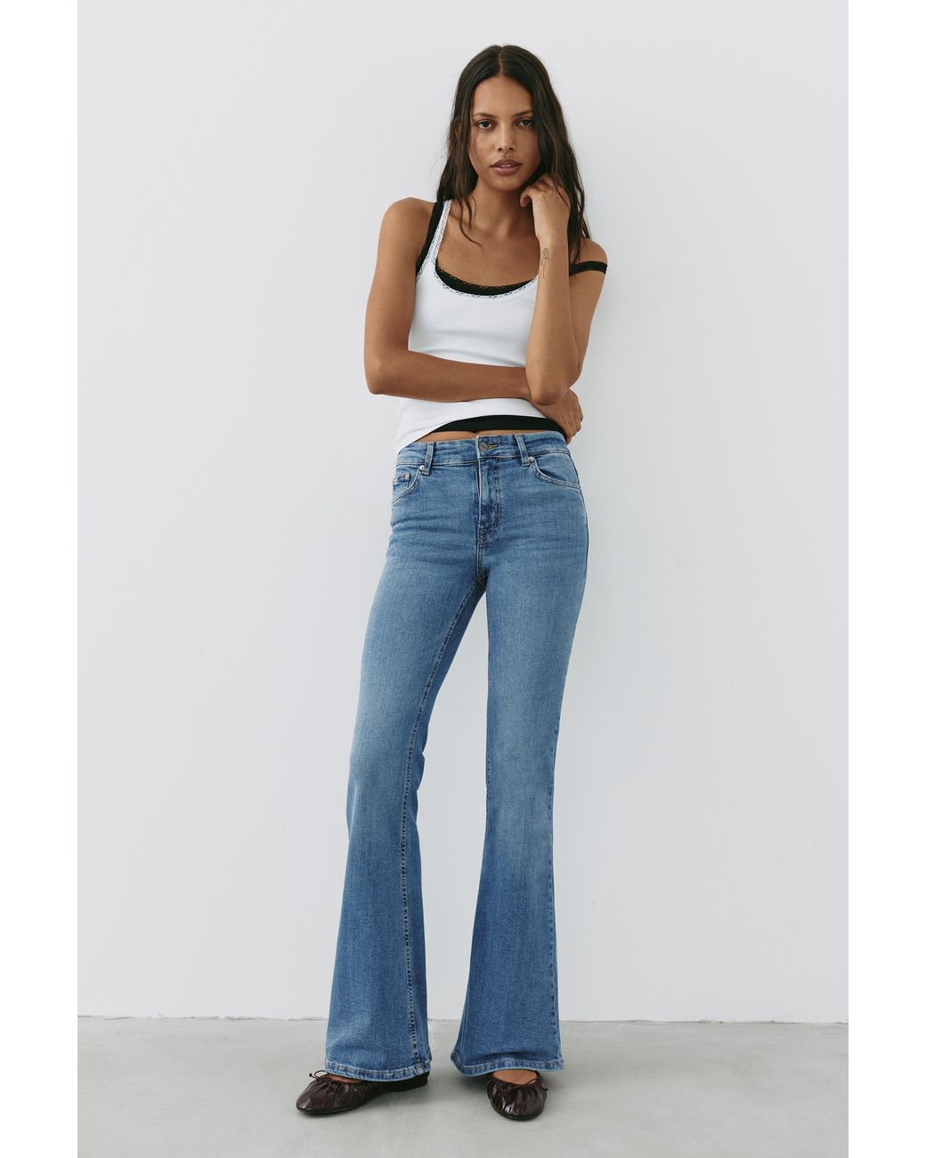 Jean Skinny Flare Pull&Bear en coloris Blue