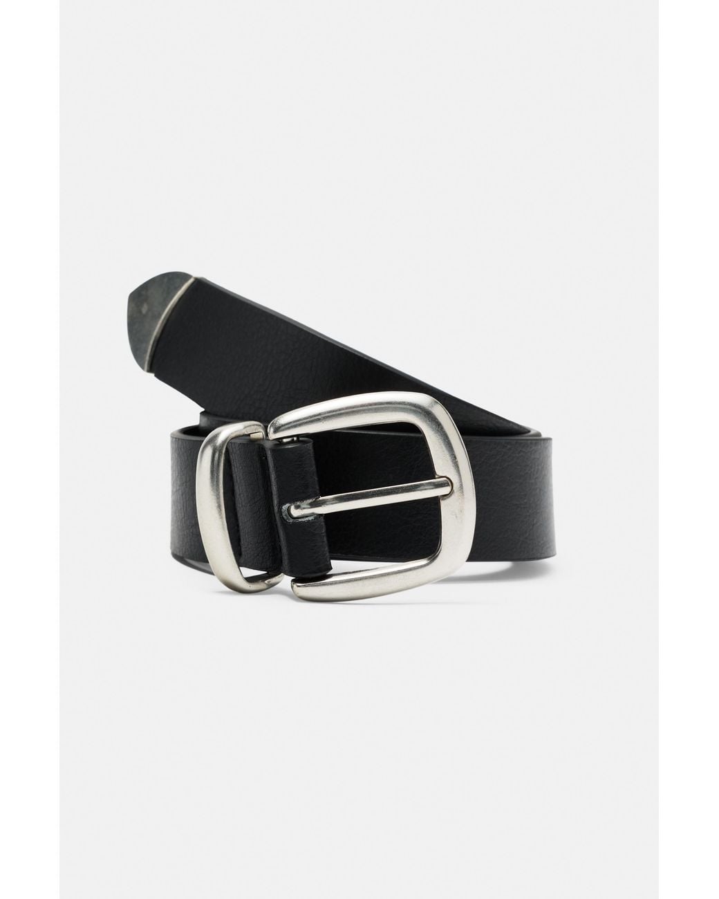 Pull&Bear Black Leather Effect Belt for men