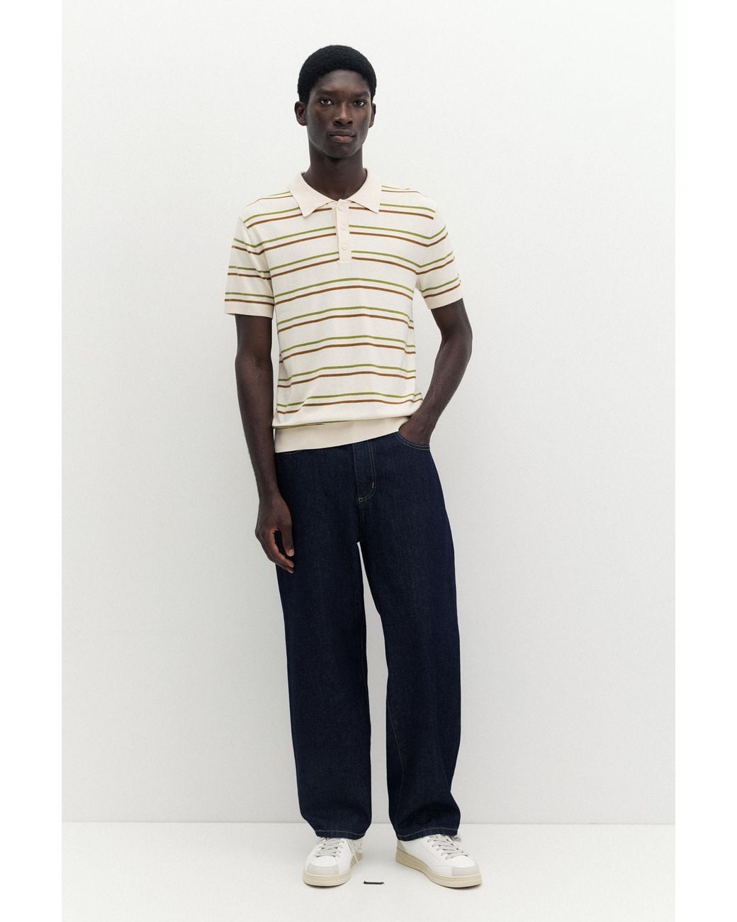 Polo Rayé Manches Courtes Pull&Bear pour homme en coloris Gray