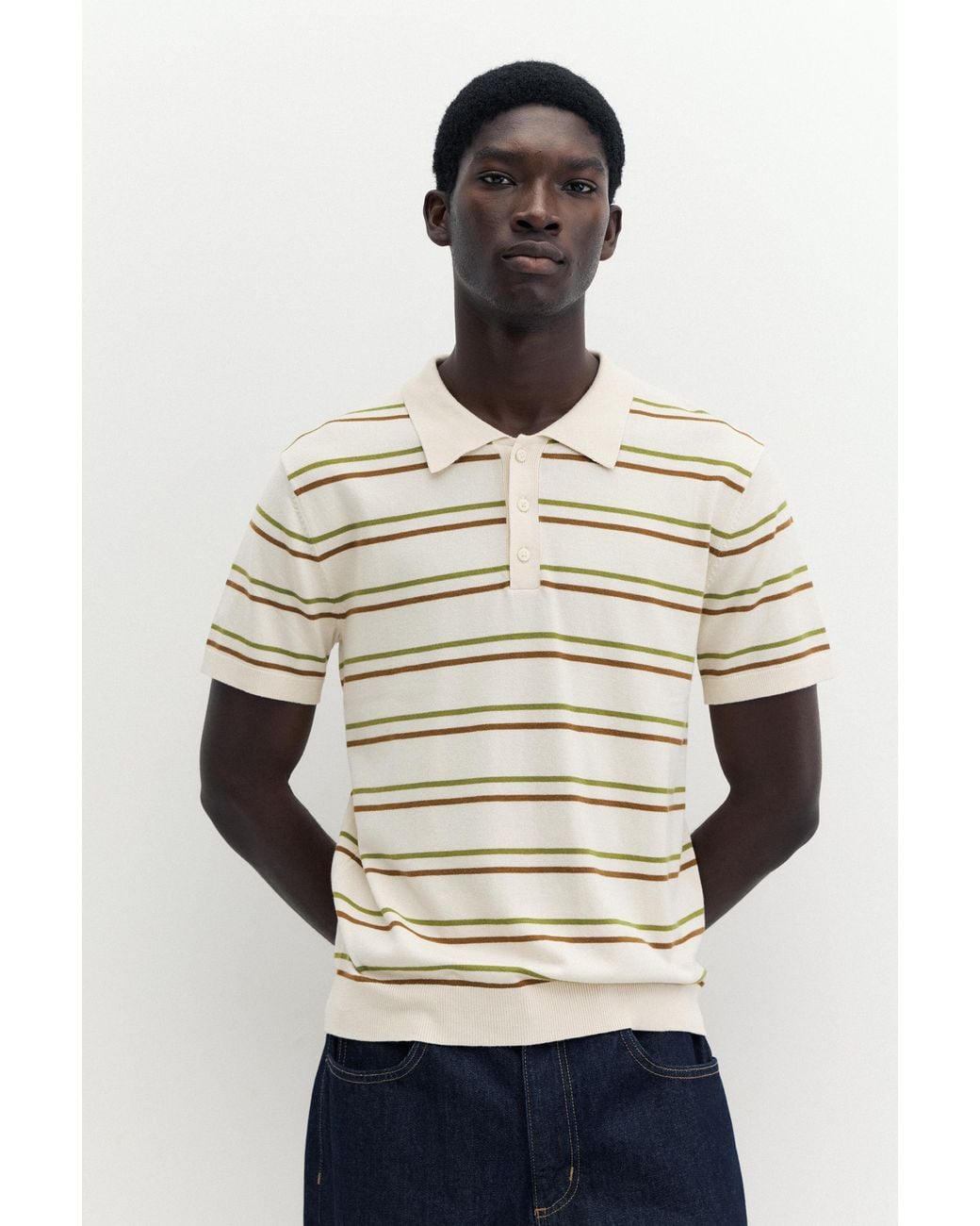 Polo Rayé Manches Courtes Pull&Bear pour homme en coloris Gray