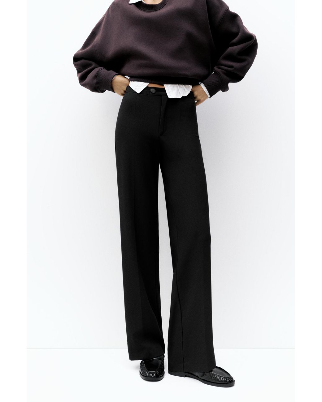 Pull&Bear Blue Darted Smart Trousers