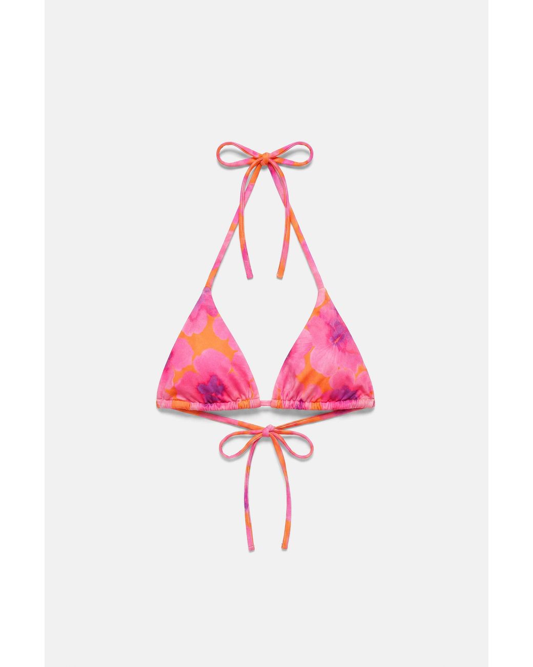 Pull&Bear Bikinitop Met Bloemen in het Red