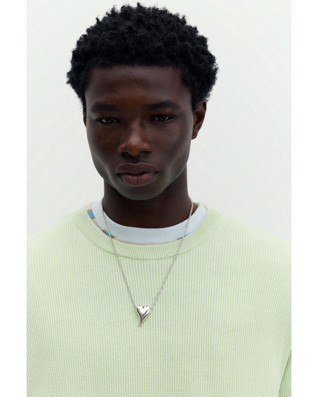 Pull&Bear Green Stwd Round Neck Jumper for men