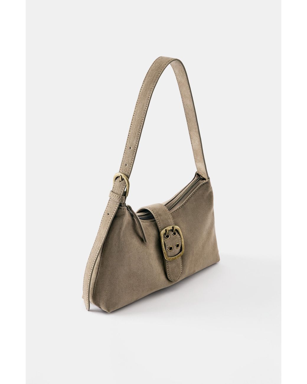 Pull&Bear White Buckle Shoulder Bag