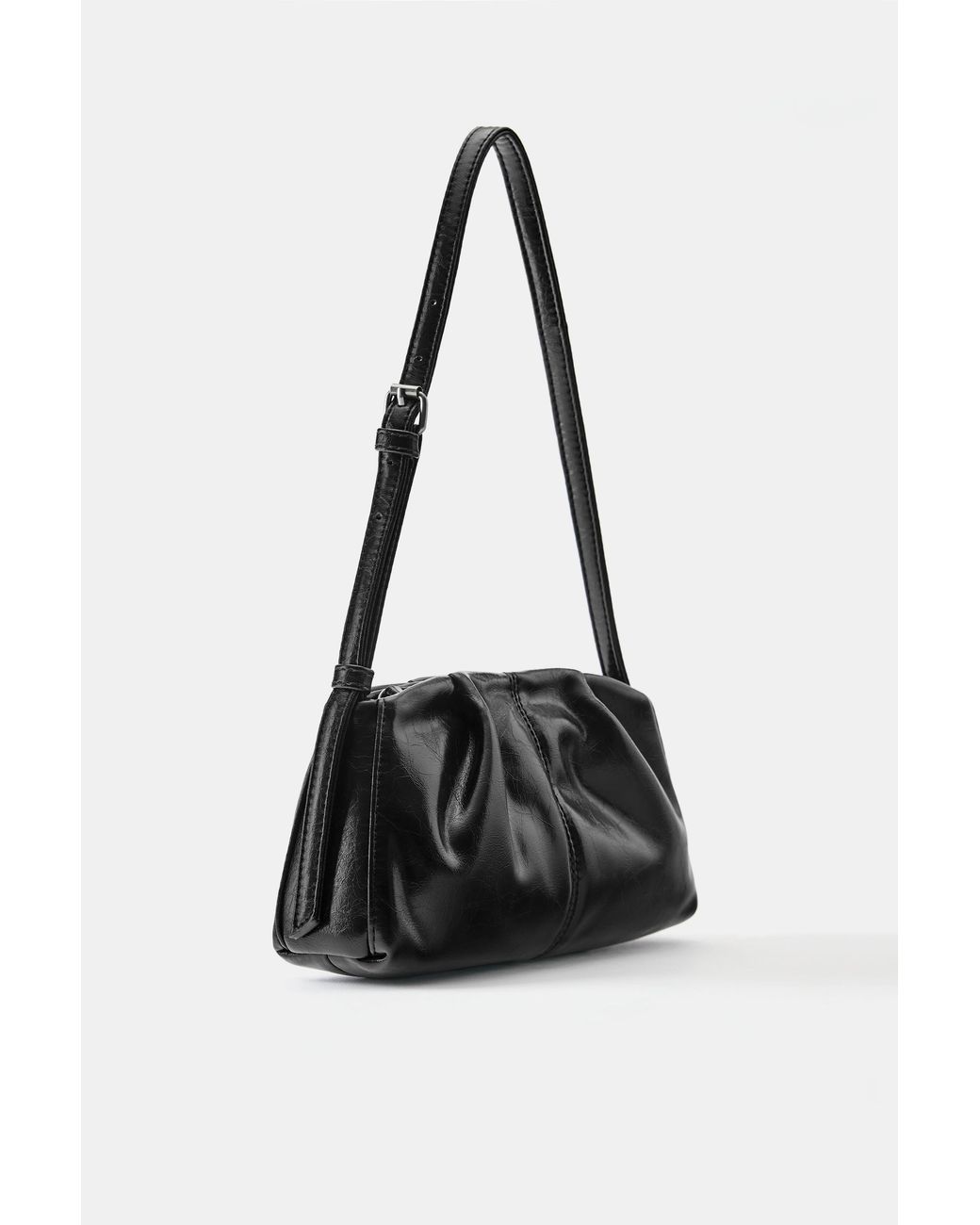 Pull&Bear Black Pleated Shoulder Bag