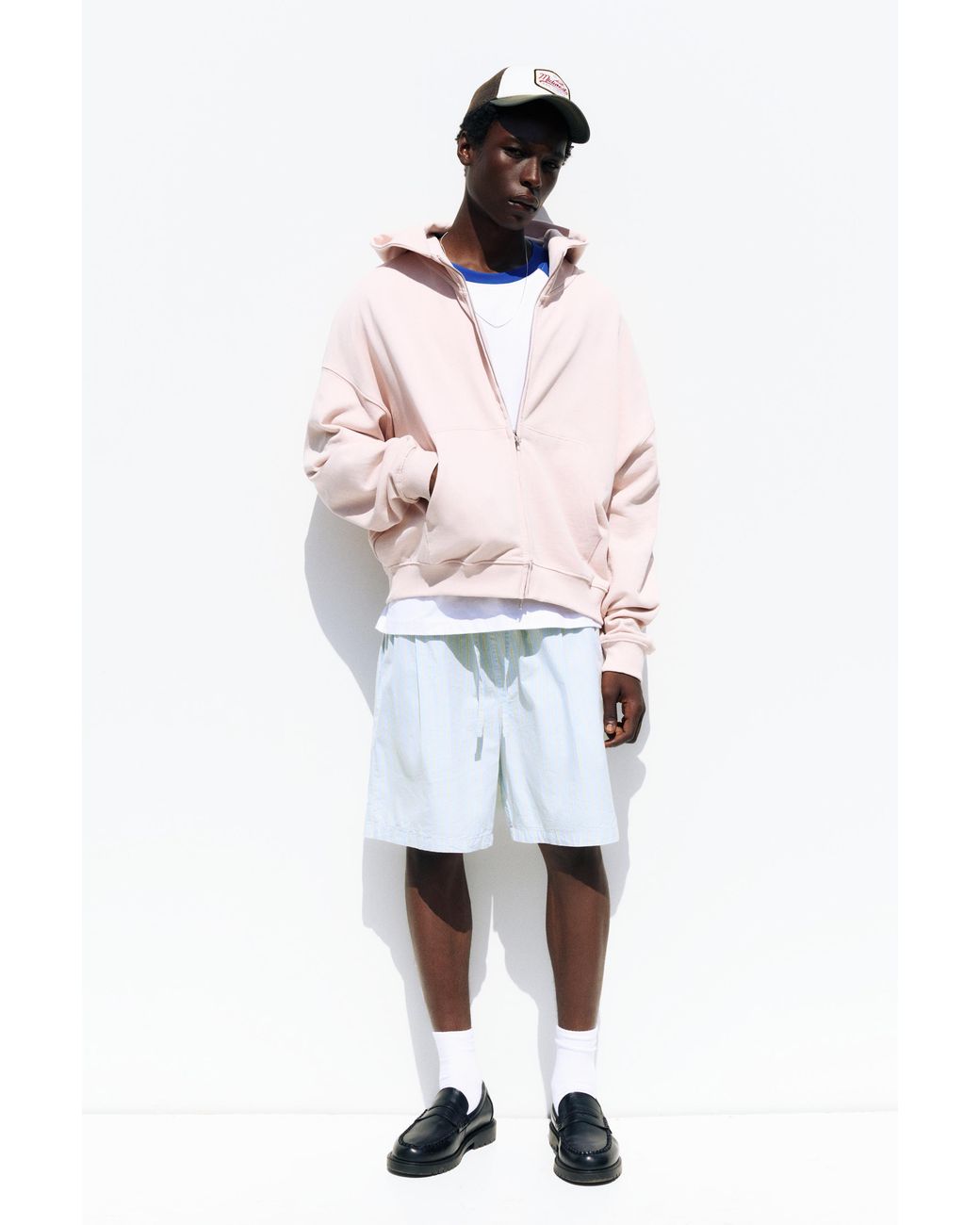 Pull&Bear Multicolor Striped Pyjama-Style Bermuda Shorts for men