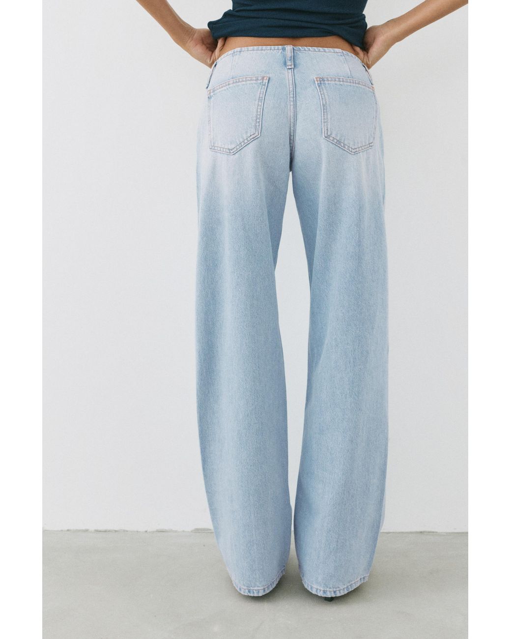 Pull&Bear Blue Low-Rise Straight Jeans