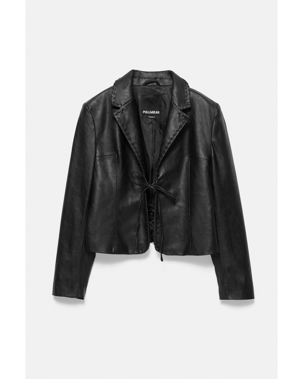 Pull&Bear Getailleerde Blazer Met Leereffect in het Gray