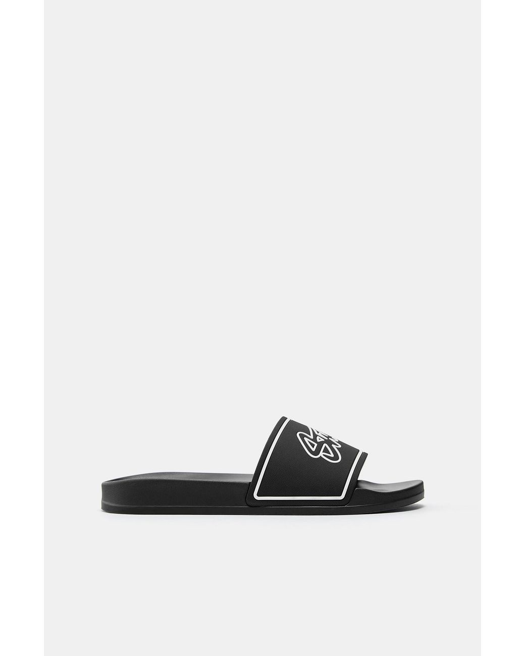 Pull&Bear White Stwd Rubber Sandals for men