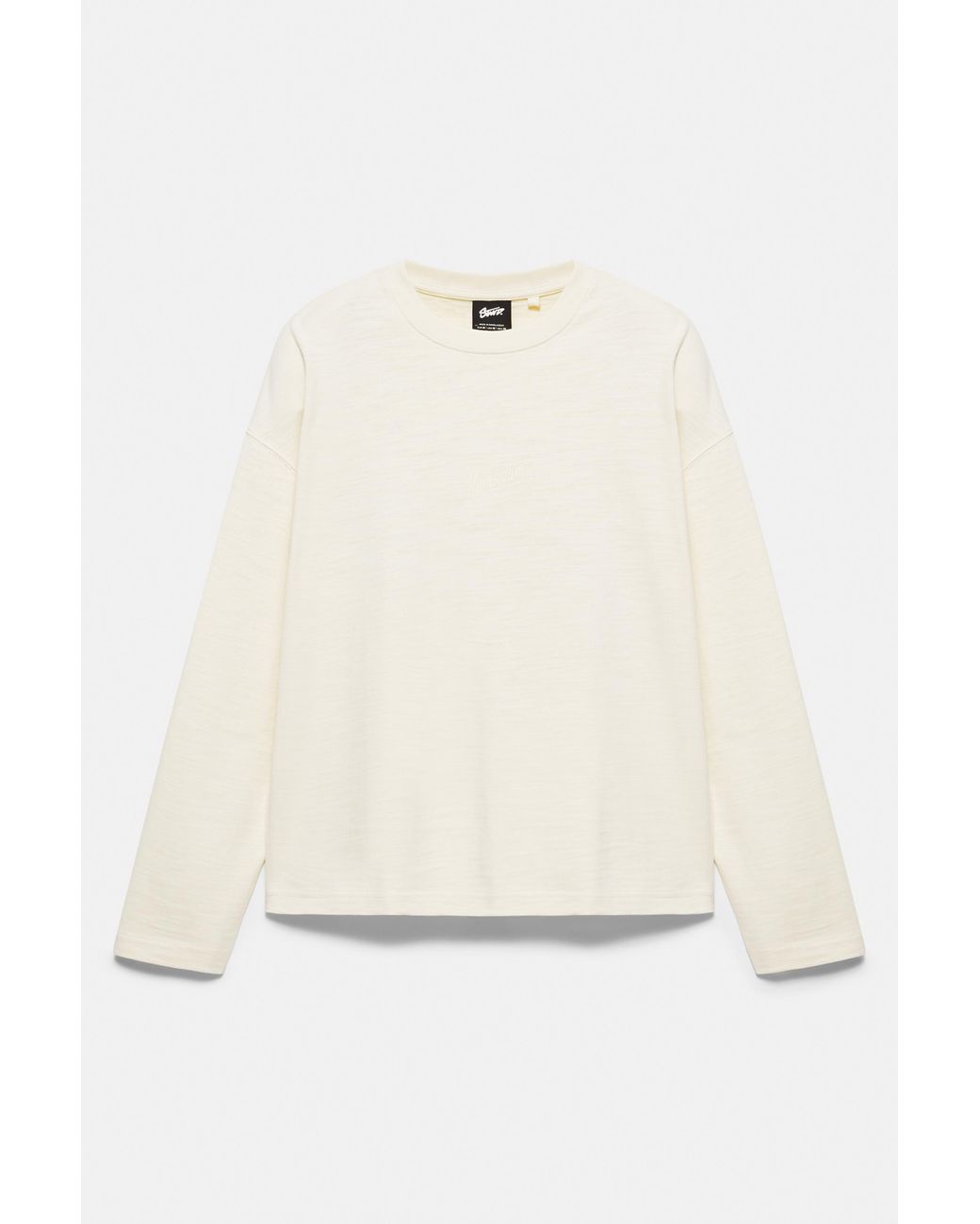 Pull&Bear White Stwd Long Sleeve T-Shirt for men