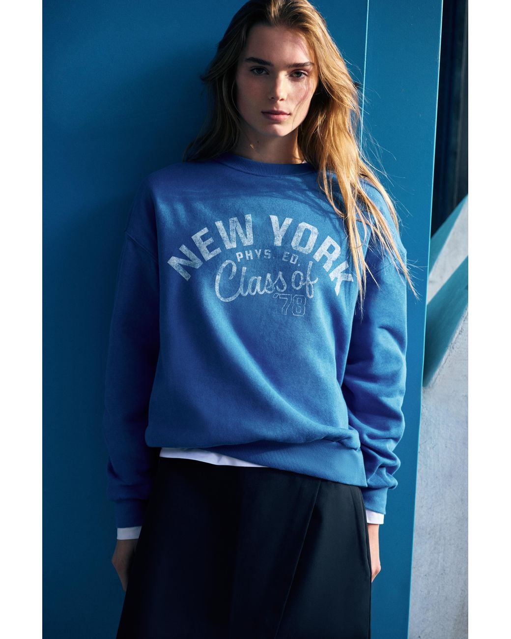 Pull&Bear Blue New York Sweatshirt