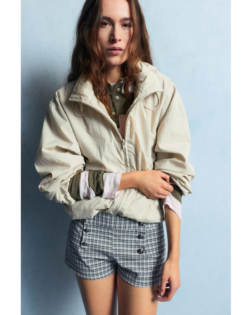 Pull&Bear Natural Lightweight Hooded Jacket