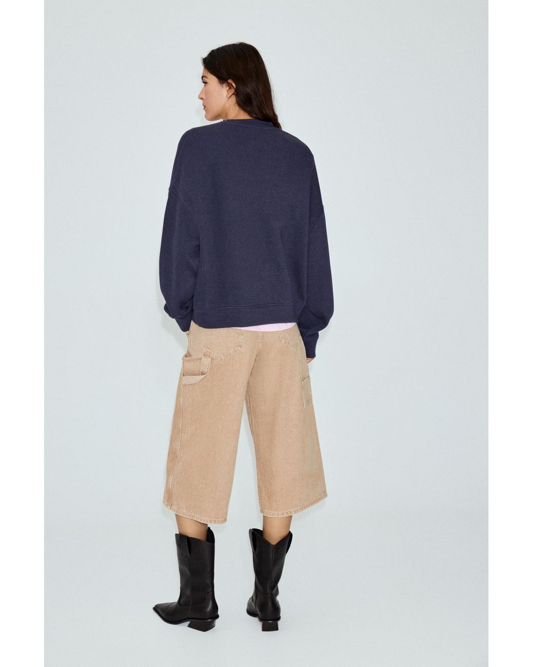 Pull&Bear Heavyweight Sweatshirt in het Blue
