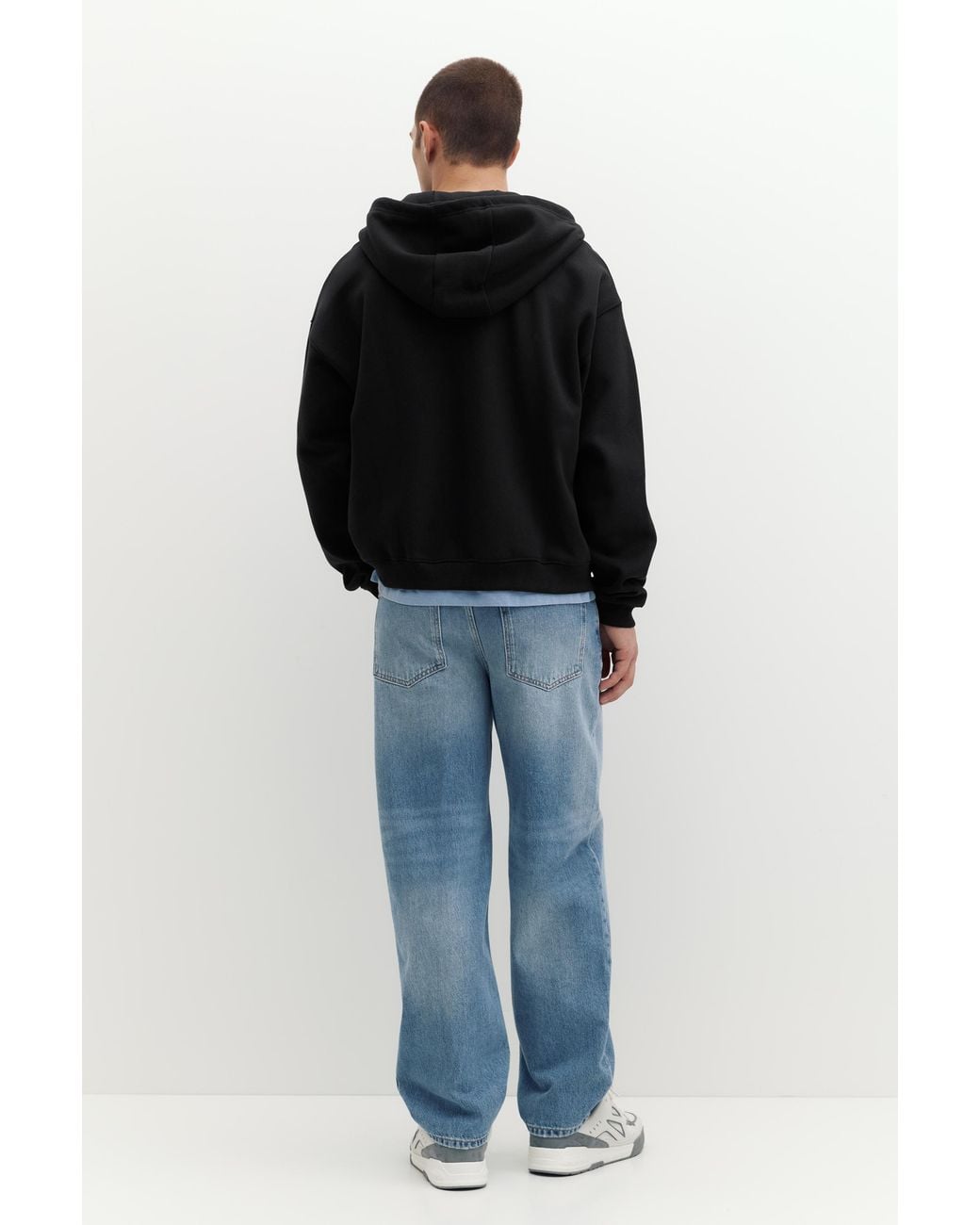 Pull&Bear Hoodie Met Rits in het Black voor heren