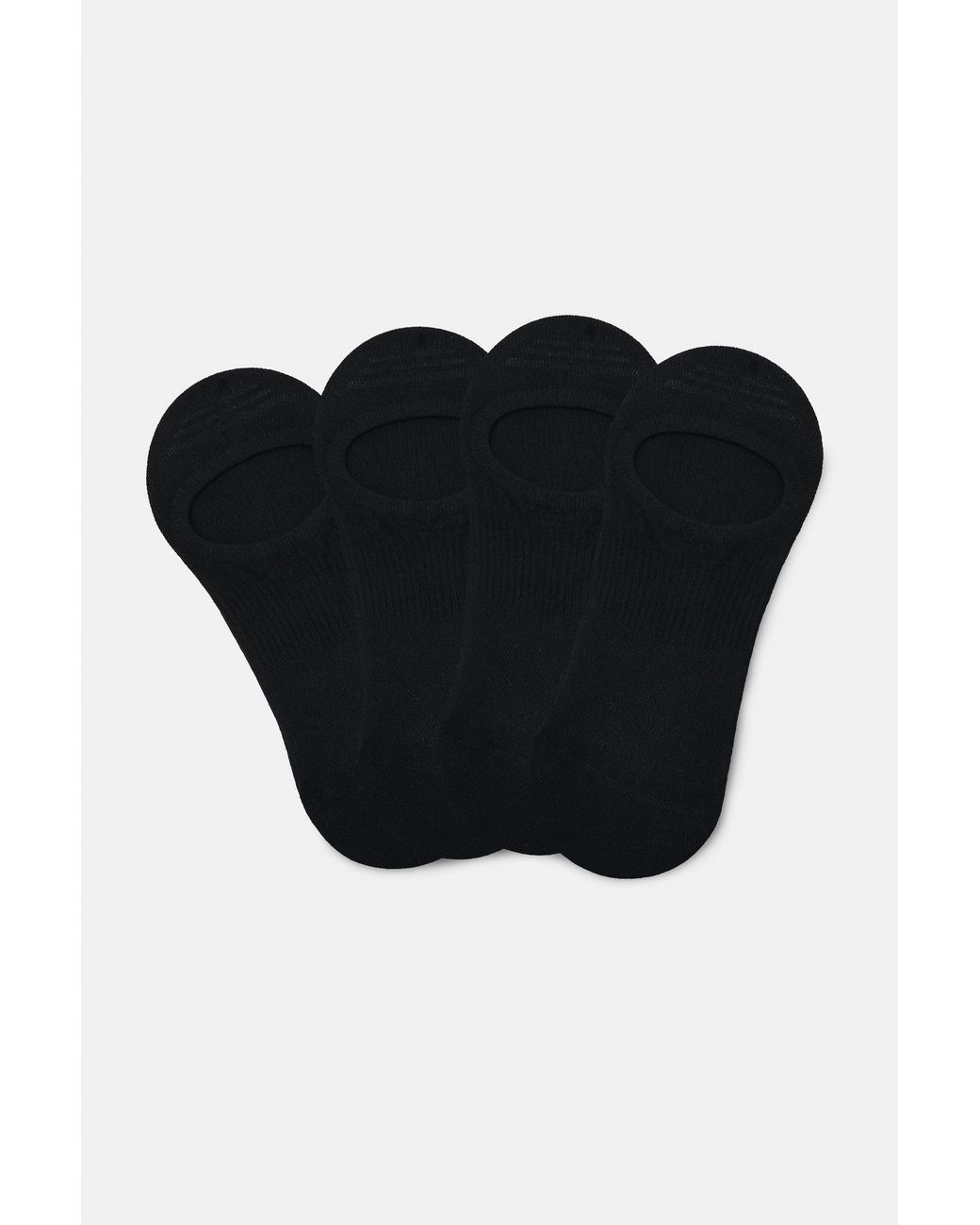 Pull&Bear Black Pack Of 4 Invisible Ankle Socks for men