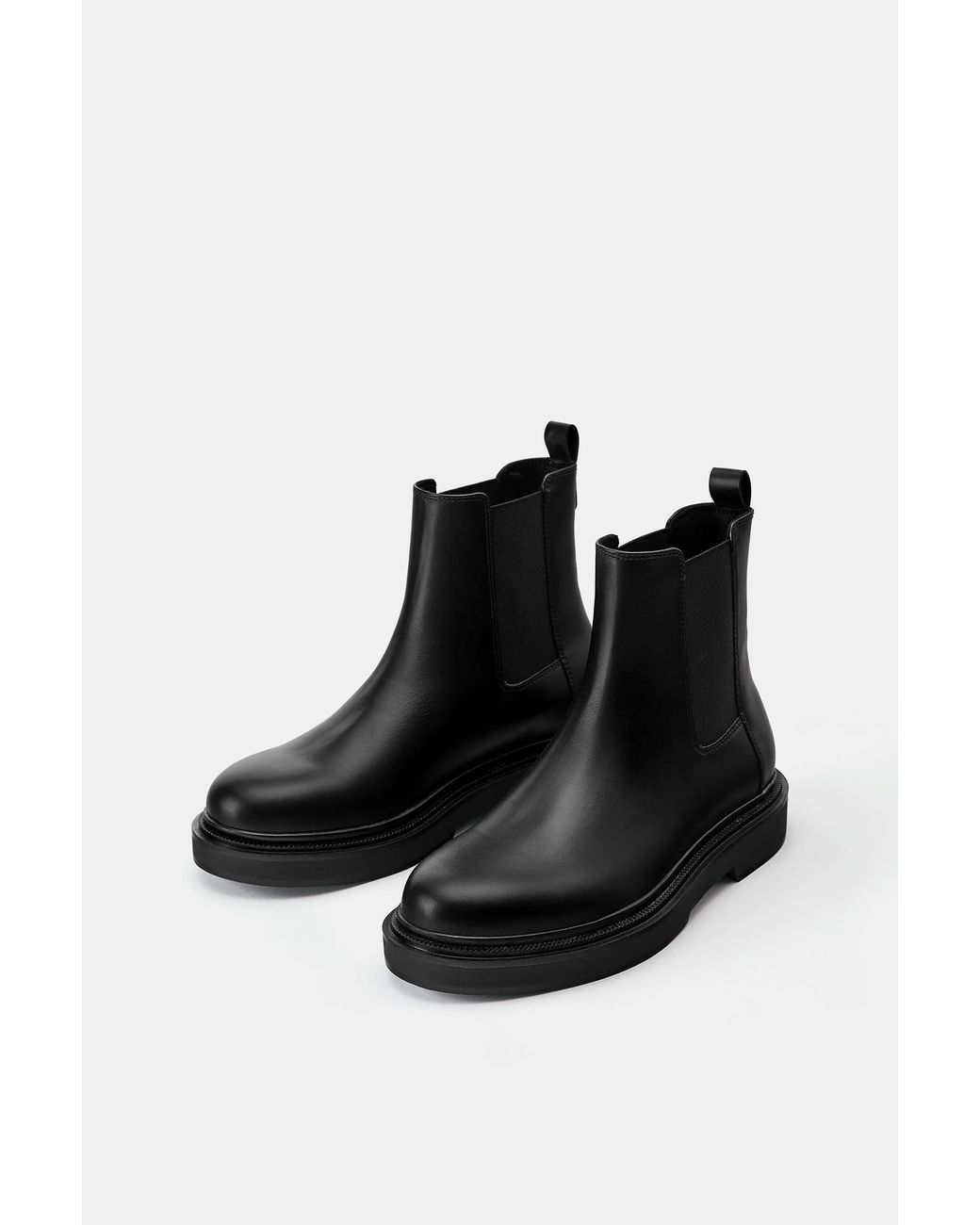 Pull&Bear Black Chelsea Boots for men