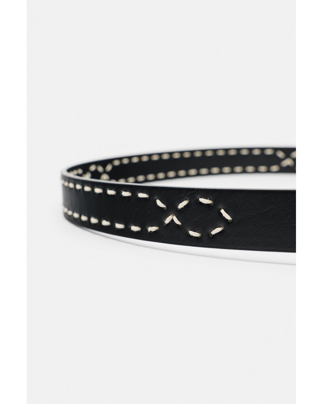 Pull&Bear Black Stitched Belt for men