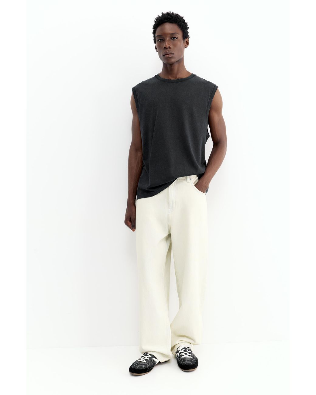 Pull&Bear Black Strappy Top for men