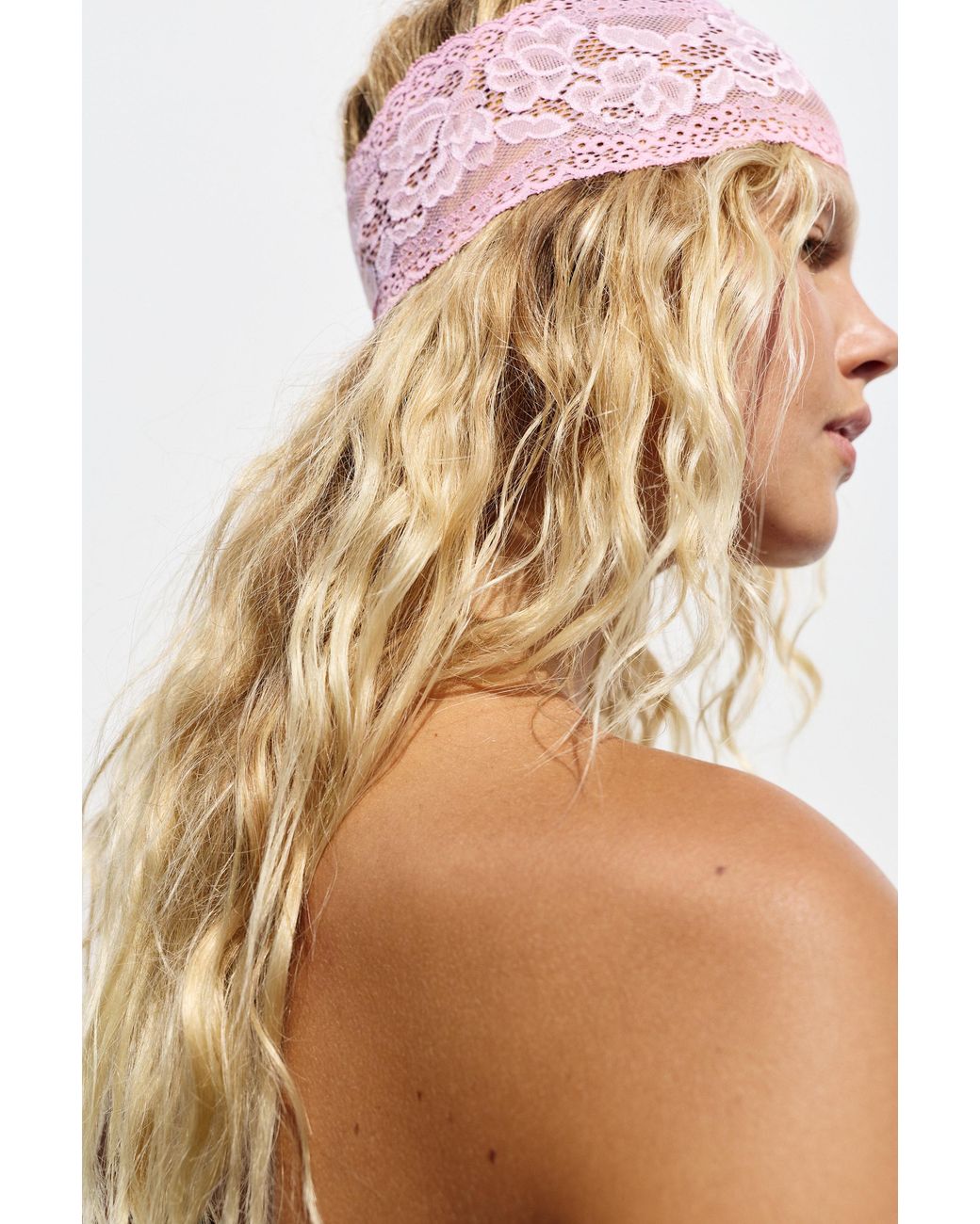 Pull&Bear Pink Stretch Lace Headband