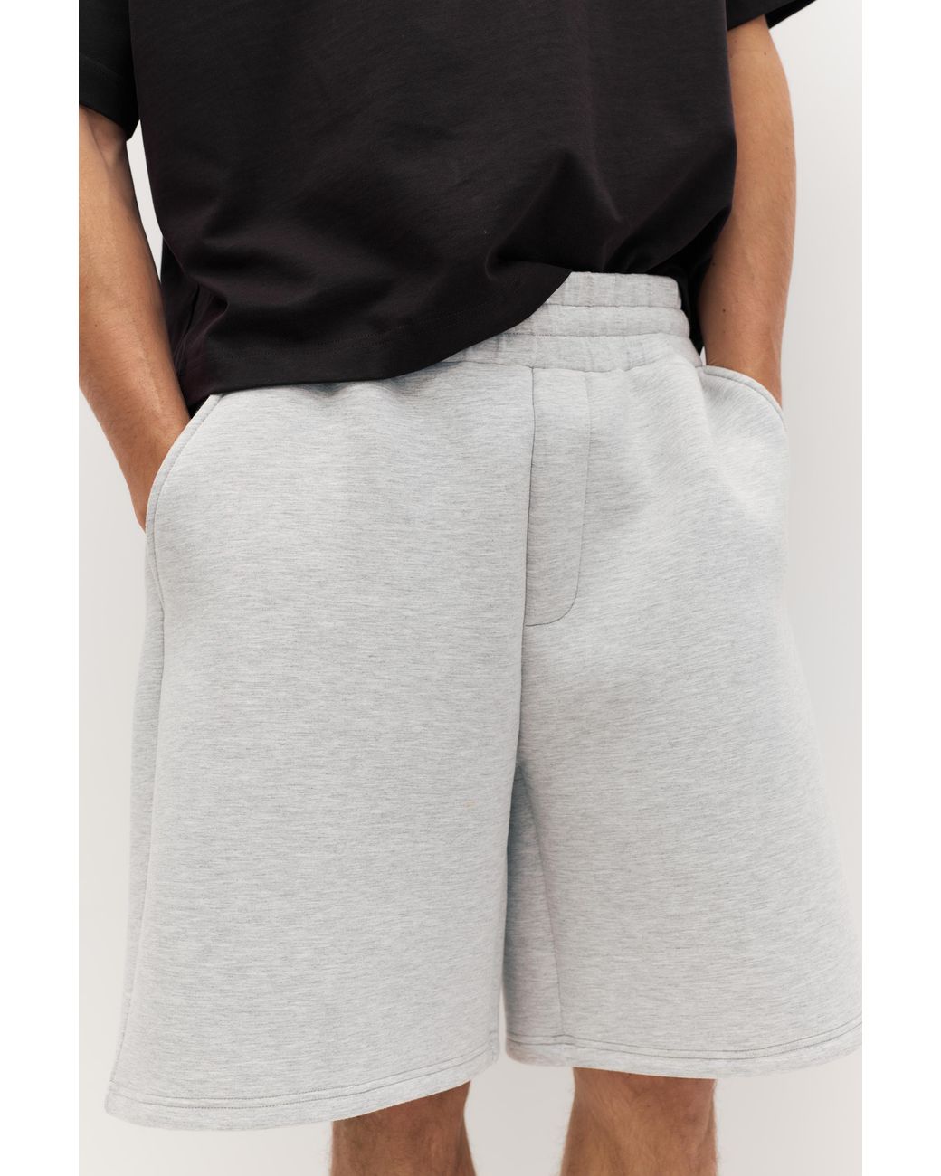 Pull&Bear Blue Neoprene-Effect Jogger Bermuda Shorts for men