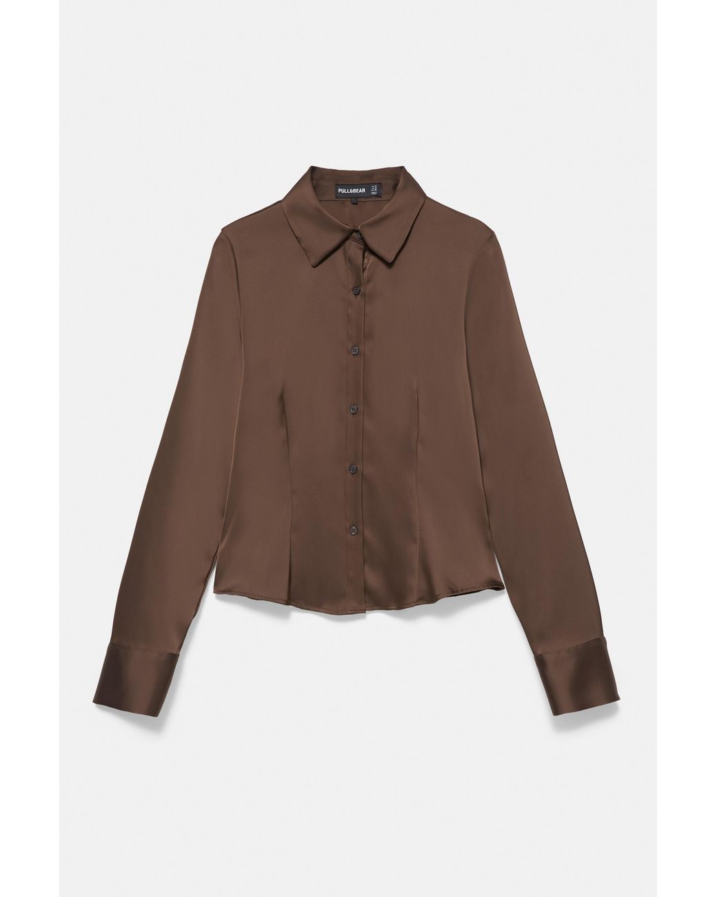 Pull&Bear Blue Fitted Satin Shirt