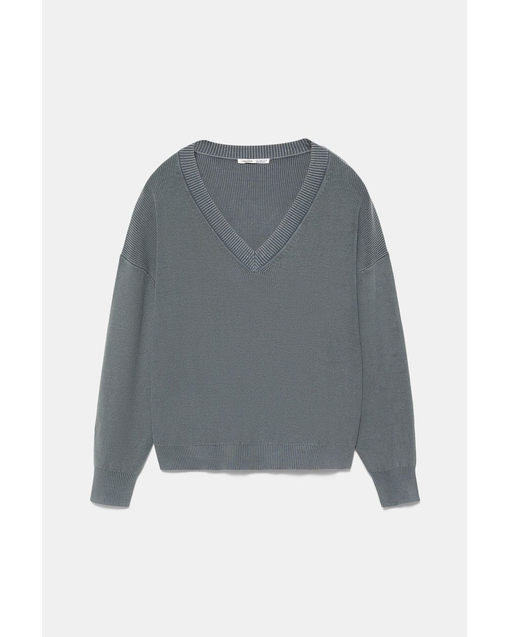 Pull Col En V Pull&Bear en coloris Brown