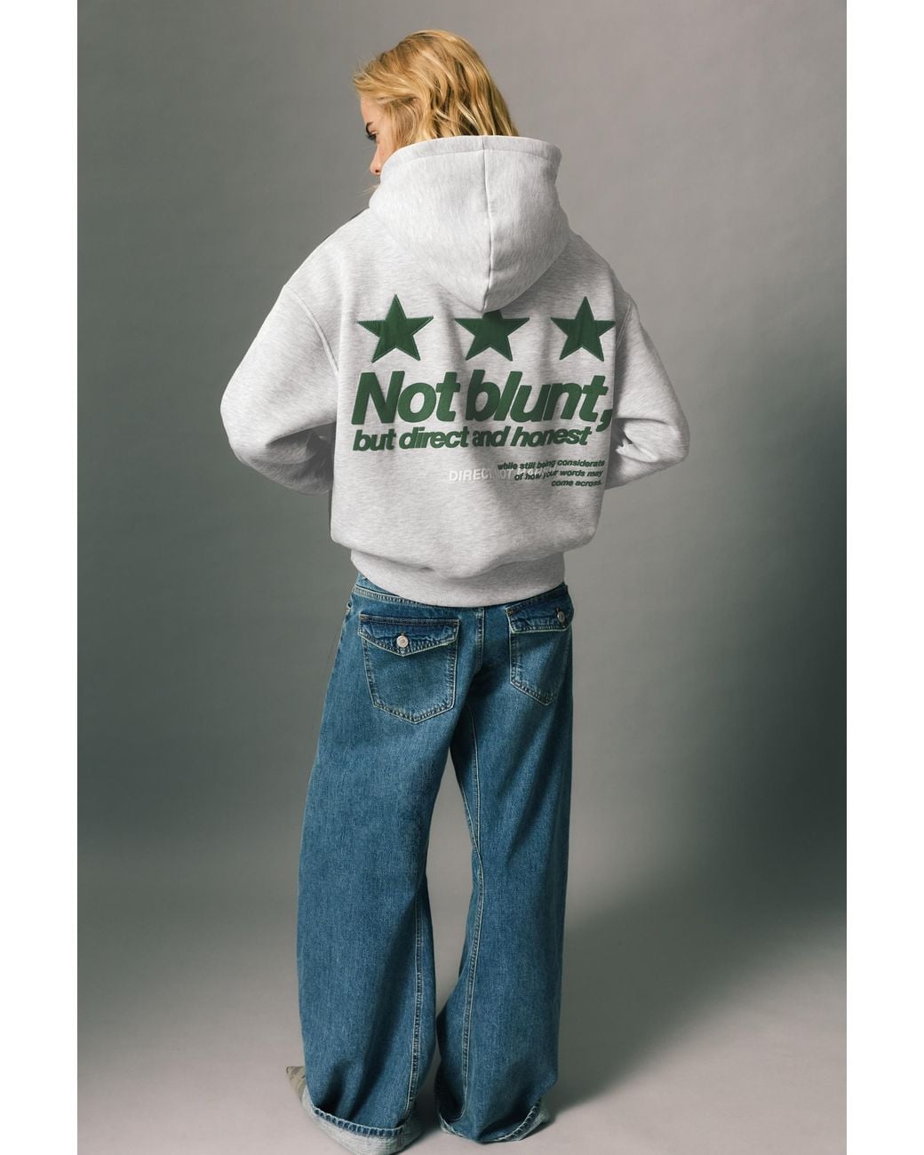 Pull&Bear Gray Star Sweatshirt With Hood