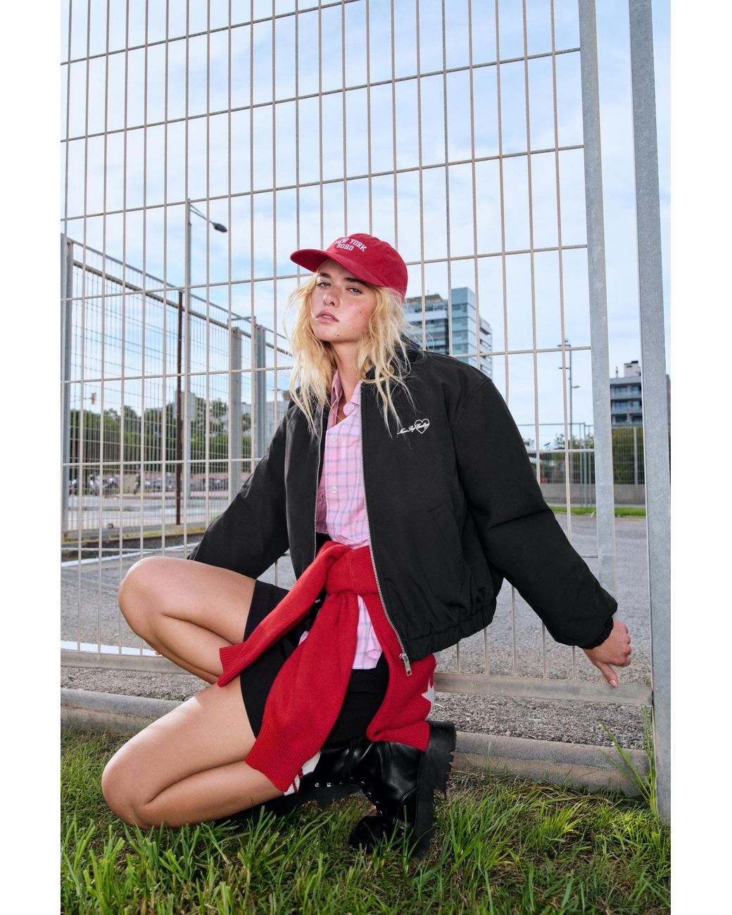 Pull&Bear Gewaxte Bomberjack in het Black
