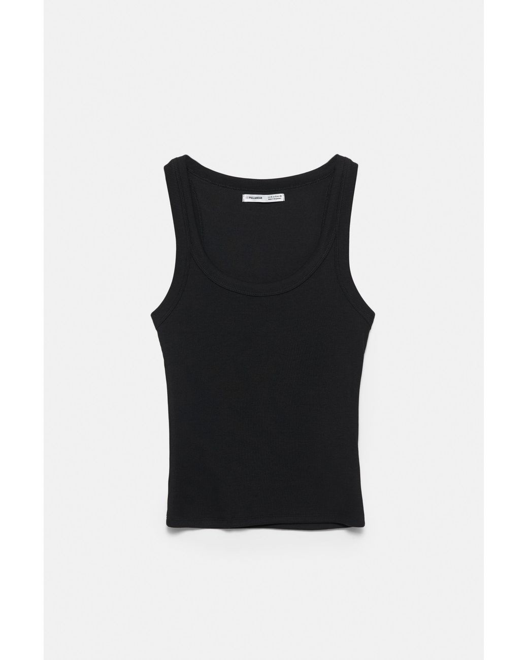 Pull&Bear Basic Tanktop in het Black