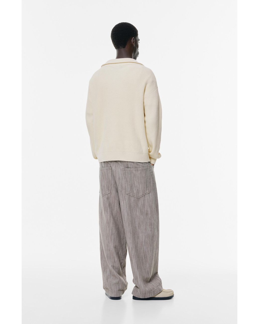 Pull Col Zippé Pull&Bear pour homme en coloris Natural