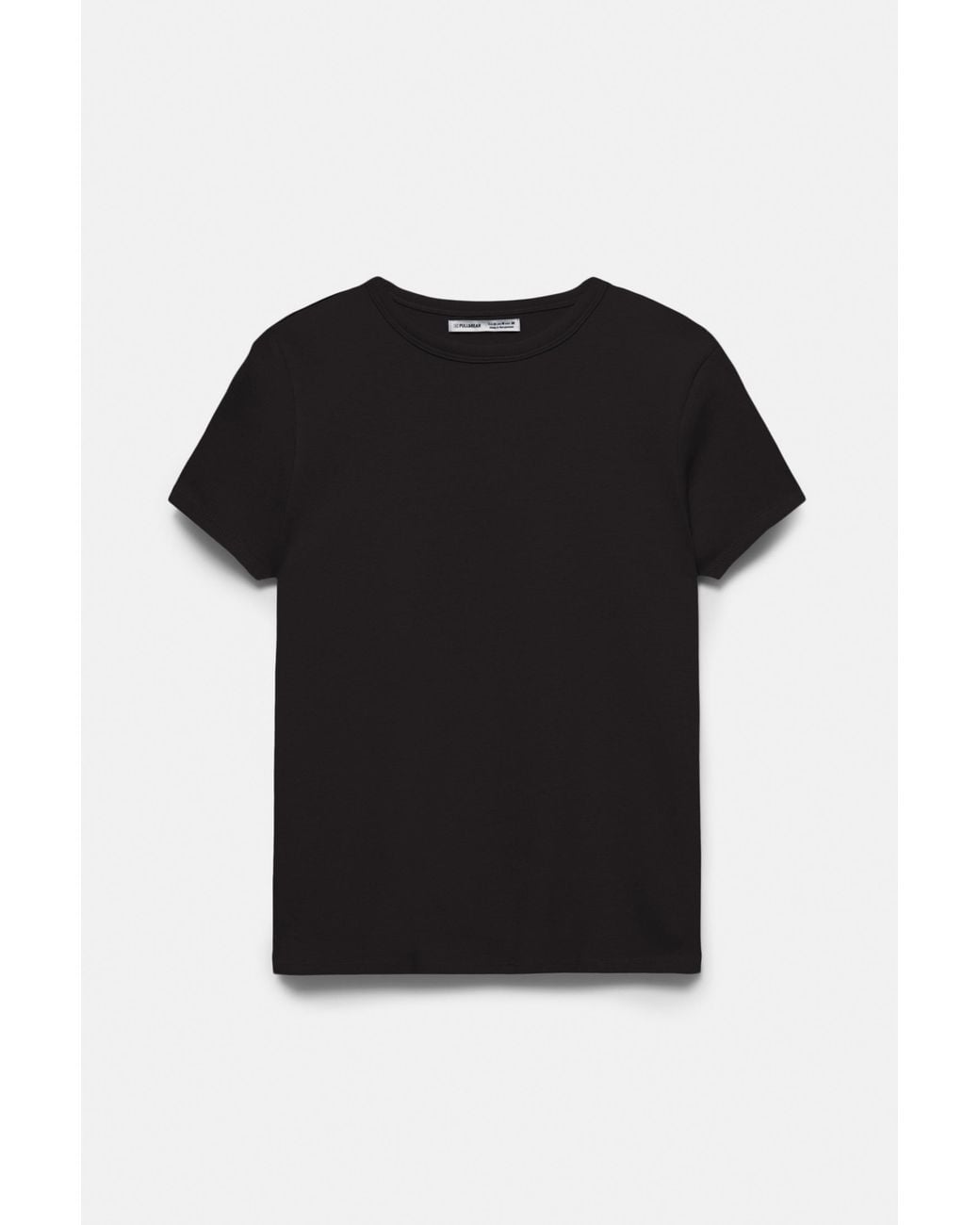 Pull&Bear Black Fitted Short Sleeve T-Shirt