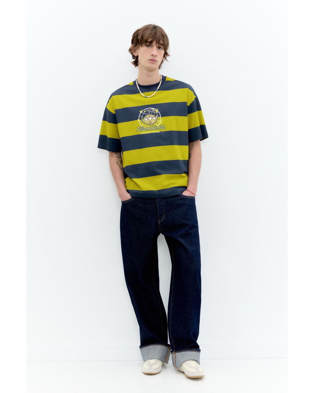 Pull&Bear Blue Toy Story Striped T-Shirt for men