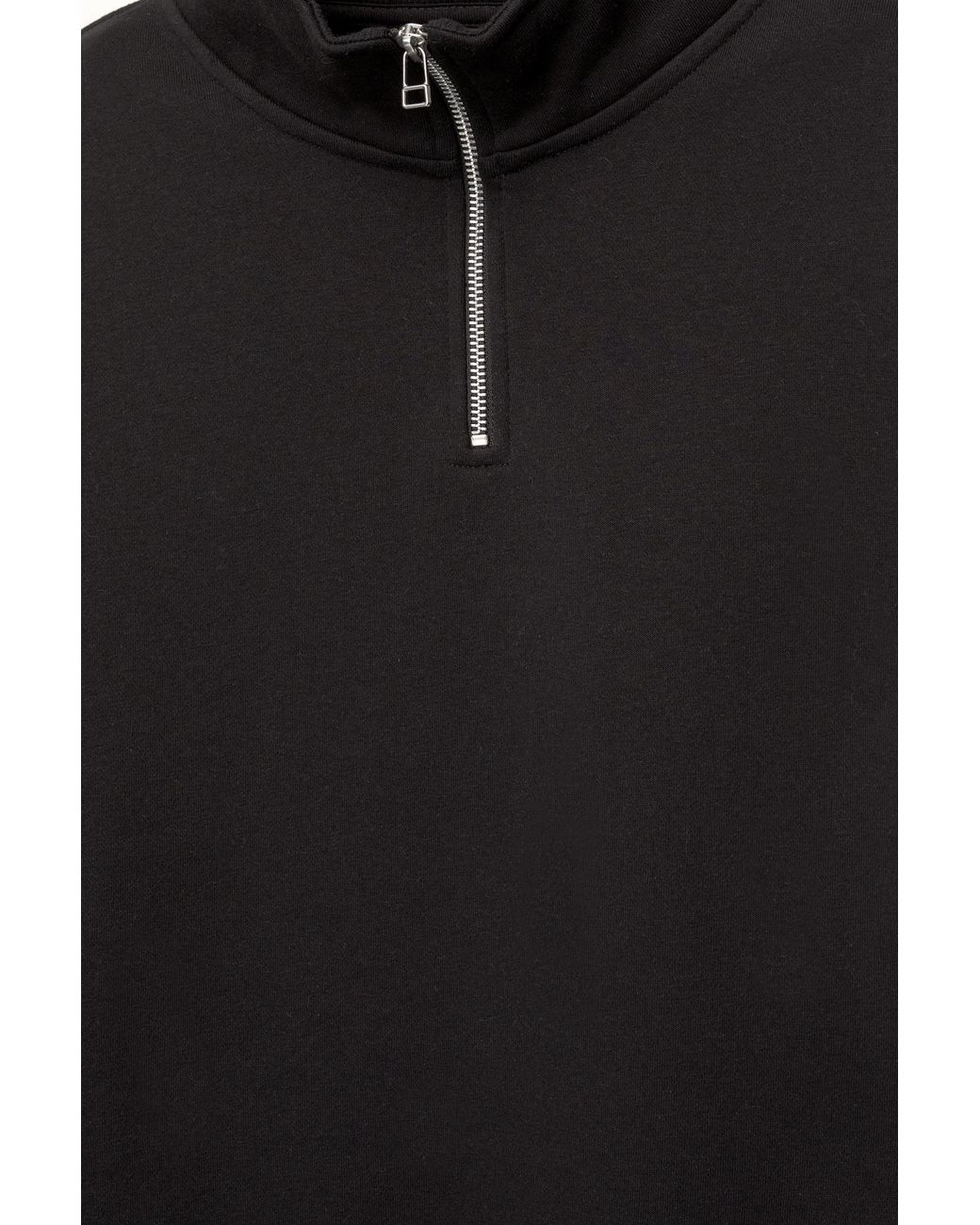 Pull&Bear Basic Sweater Met Ritskraag in het Black voor heren
