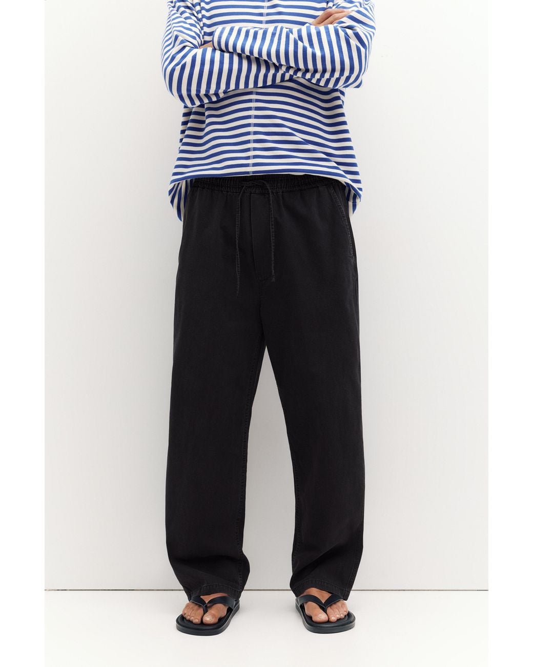 Pull&Bear Blue Denim Joggers for men