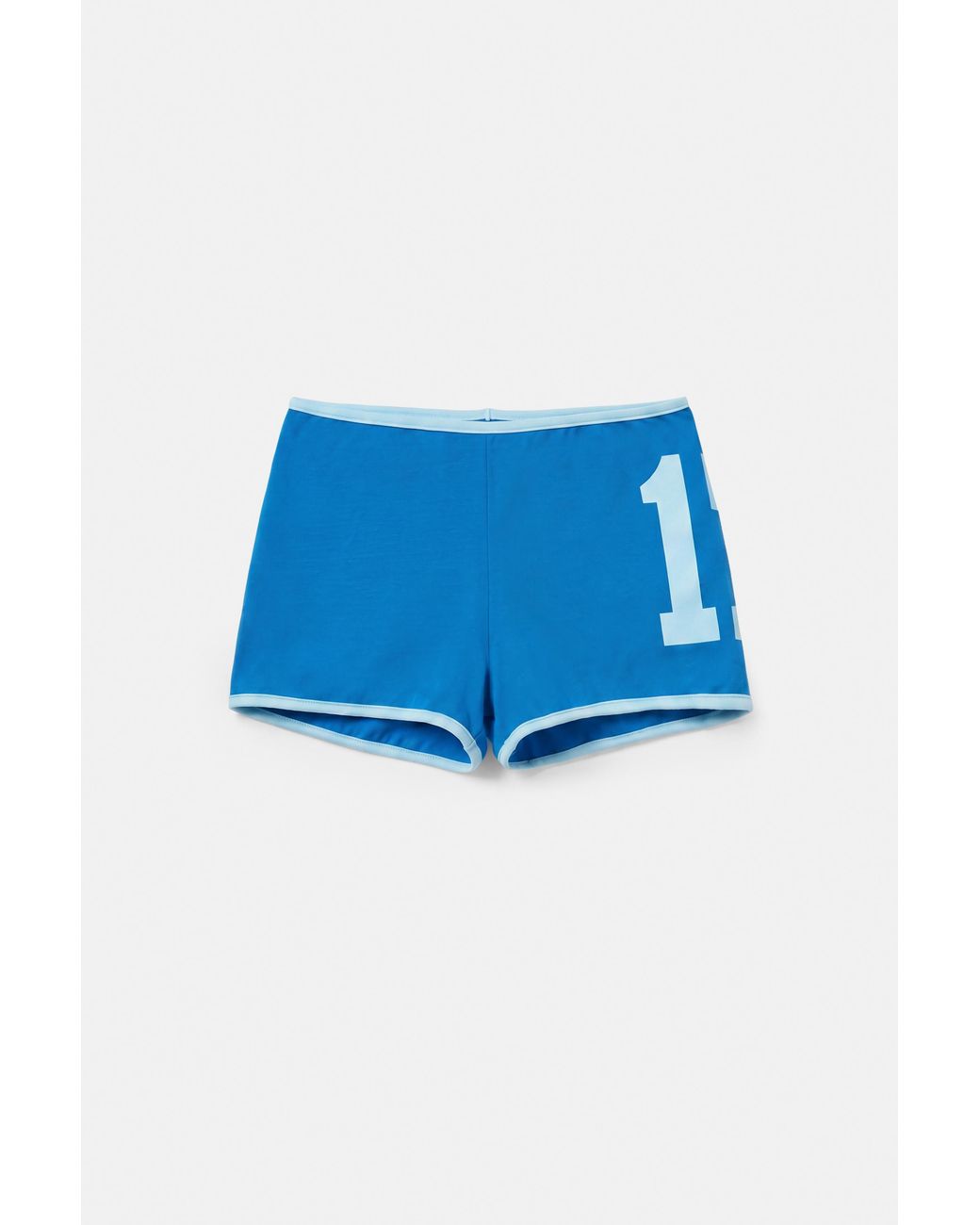 Pull&Bear Blue Argentina Graphic Ribbed Mini Shorts