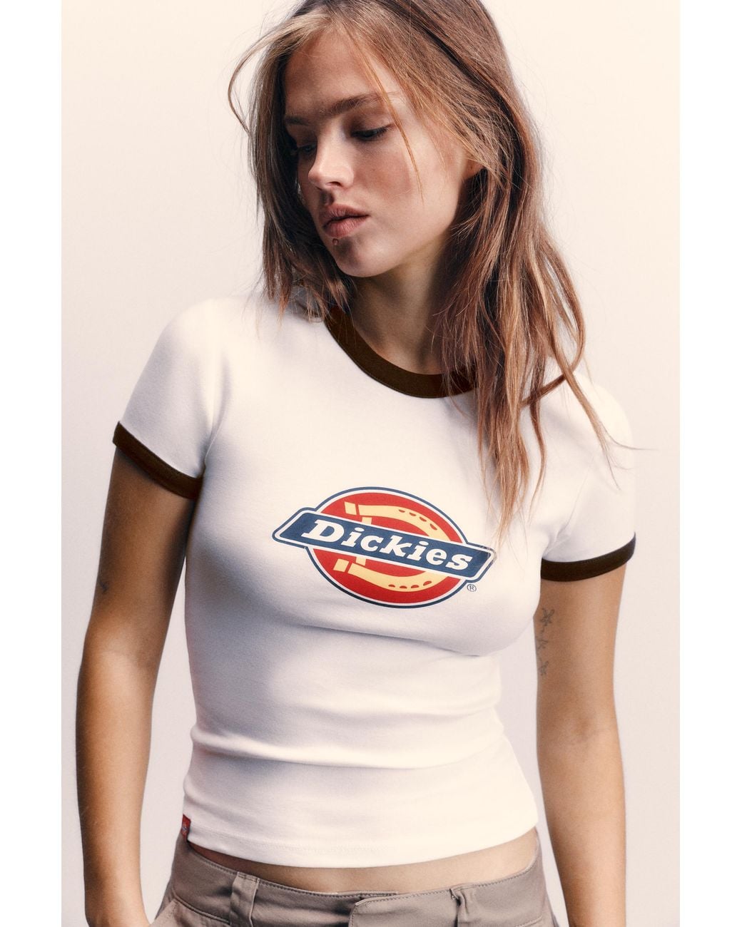 Pull&Bear Blue Dickies Contrast Rib T-Shirt