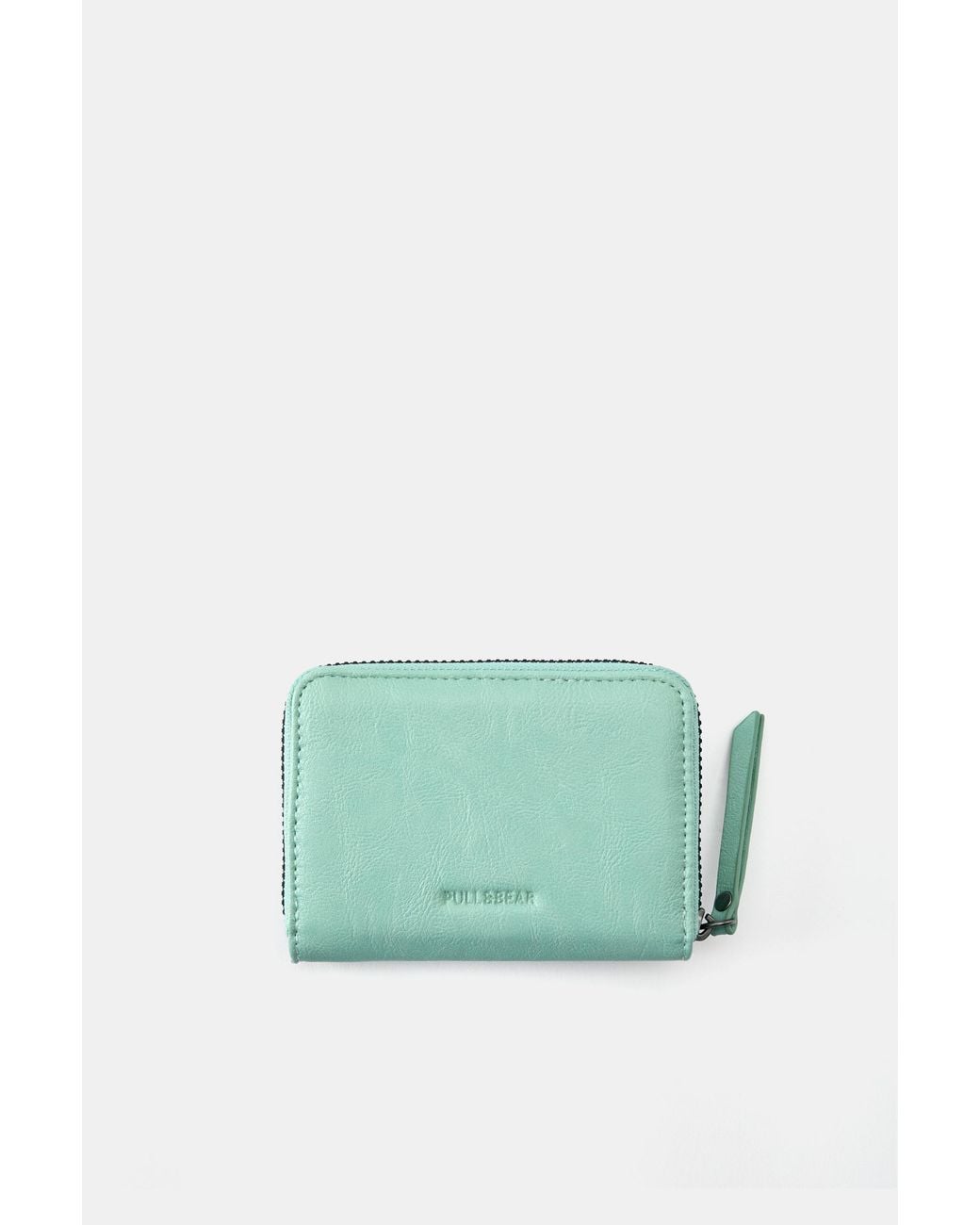 Pull&Bear Green Wildleder-Brieftasche Mit Reißverschluss